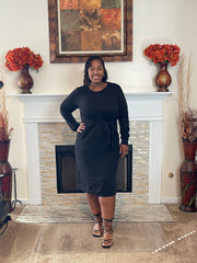 Hacci Knit Side Tie Tunic Dress