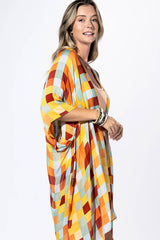 Multi Mosaic Check Kimono