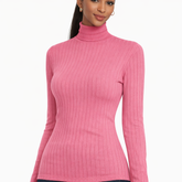 Ribbed Knit Turtleneck Sweater Top