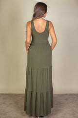 Solid Layered Hem Dress