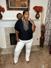 Leopard Accent Dolman Top