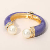 Pearl & Grace Enamel Hinged Cuff Bracelet