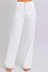 White High Rise Straight Jeans