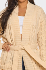 Cable Knit Long Cardigan