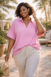 Airflow Collared V-Neck Top