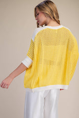 Crochet Knit Keyhole Sweater