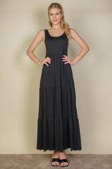 Solid Layered Hem Dress