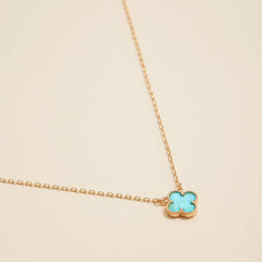 Clover Charm Pendant Necklace with Gold Chain