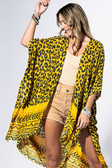 Sunglow Leopard Border Kimono