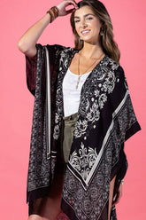 Noir Damask Viscose Kimono
