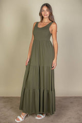 Solid Layered Hem Dress