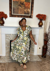 Botanical Bloom Midi Dress