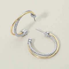 Twisted Harmony Hoop Earrings
