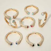 Stone Tip Accent Hinged Cuff Bracelet