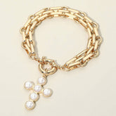Faith Over Fear Pearl Link Bracelet