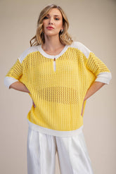 Crochet Knit Keyhole Sweater