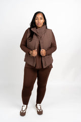 Cozy Commute High Neck Puffer Vest (QJ-7259)
