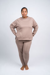 Scuba Pullover Side Slit Jogger Set