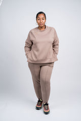 Scuba Pullover Side Slit Jogger Set