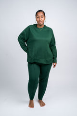 Scuba Pullover Side Slit Jogger Set