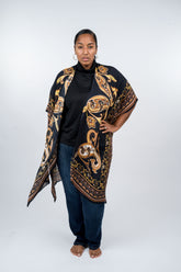 Brown Yellow Multi Kimono