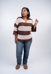 Striped V-Neck Sweater