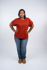 Drop Shoulder Textured Top