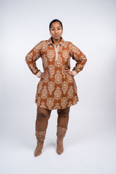 Woven Print Mini Dress