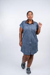 Twill Suede Shirt Dress