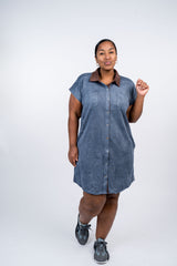 Twill Suede Shirt Dress
