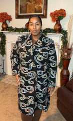 Abstract Print Longline Coat