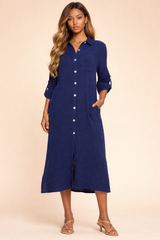 Classic Cotton Button-Down Duster
