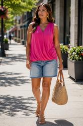 Wrinkle-Free Surplice Top | Sleeveless Dressy Women's Top