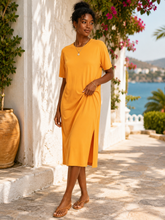 Side Slit T-Shirt Midi Dress