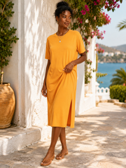 Side Slit T-Shirt Midi Dress