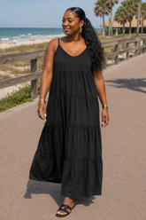 V-Neck Cami Tiered Maxi Dress