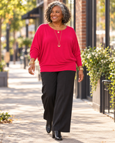 Free Flow Knit Dolman Sleeve Top