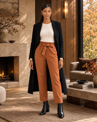 City Chic Paperbag Waist Twill Pants