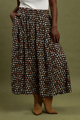 Spot On Pleated Polka Dot Maxi Skirt