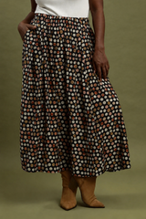Spot On Pleated Polka Dot Maxi Skirt