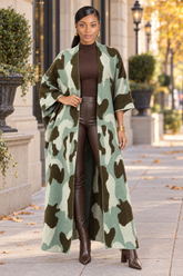 Camo Command Open Front Long Cardigan