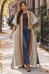 Chevron Boho Knit Kimono