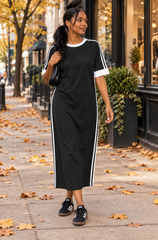 Off Duty Sport Stripe Maxi Dress