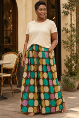 Dot Print Wide Leg Pants