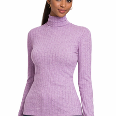 Ribbed Knit Turtleneck Sweater Top