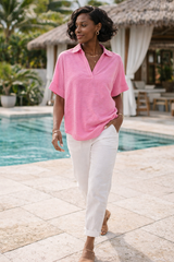Airflow Collared V-Neck Top
