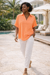 Airflow Collared V-Neck Top