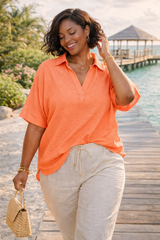 Airflow Collared V-Neck Top