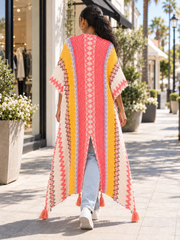 Chevron Boho Knit Kimono