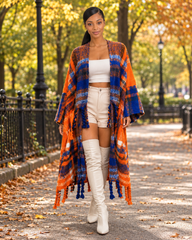 Kasia Printed Tassel Maxi Cardigan